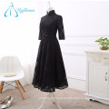 Latest Style New Design Lace Sashes Black Prom Dress